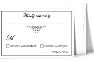 Elegant RSVP Cards Pack of 50 with Envelopes for Wedding Invitations