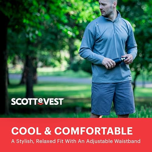Miniatura 5 de SCOTTeVEST Short cargo oculto para hombre, 8 bolsillos ocultos, carga para viajes y más