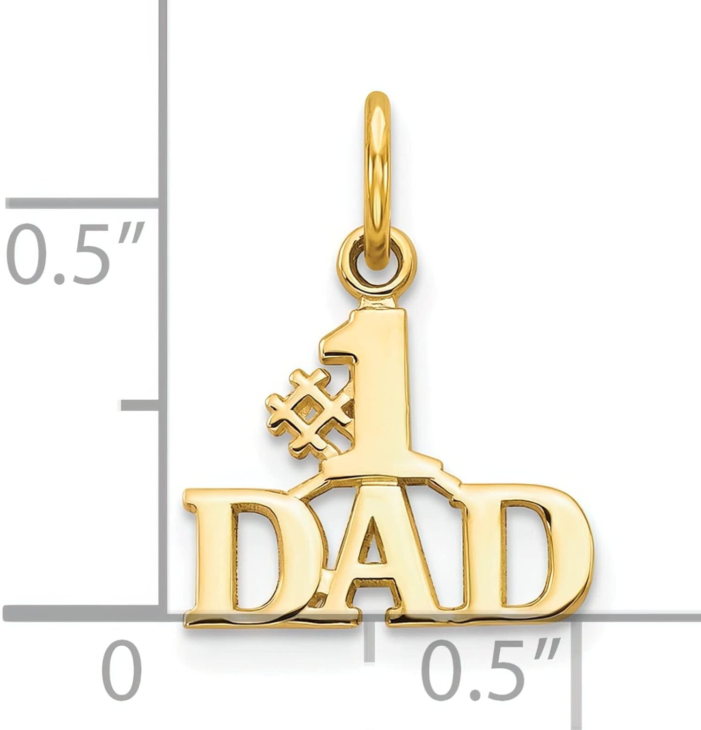 10K Yellow Gold #1 Dad Charm Father Daddy Jewelry