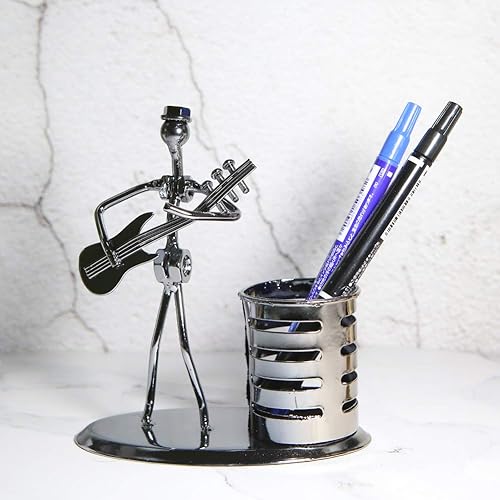 Miniatura 7 de Música Tema de Músico Sombrero de Hierro Hombre Arte Acero Metal Personalidad Creativa Lápiz Titular de Lápiz Taza Oficina Estudiantes de Escritorio