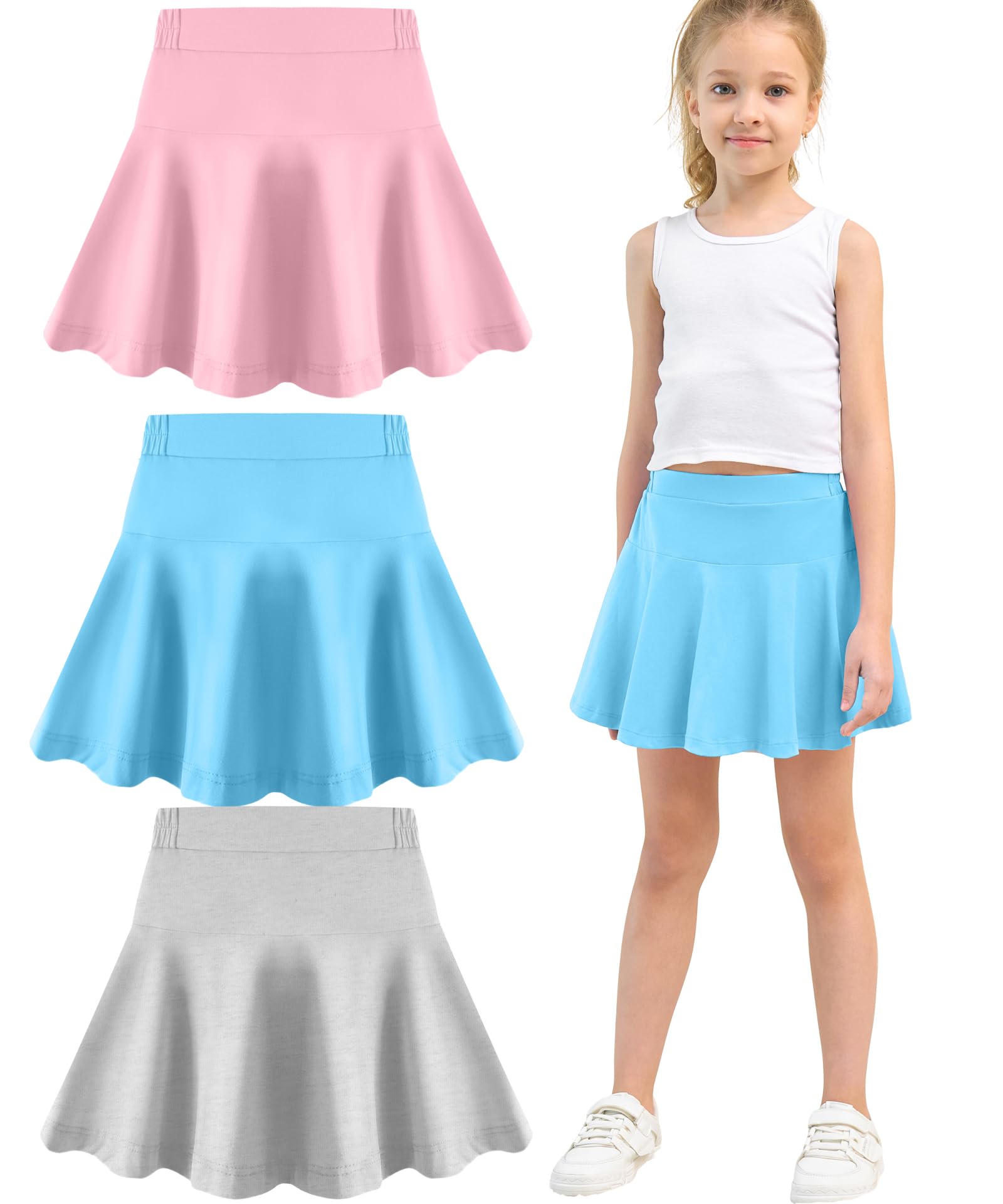 Toddler Skirt Little Girls Athletic Uniform Skorts Golf Outfit Cheer Tennis Skirts with Shorts