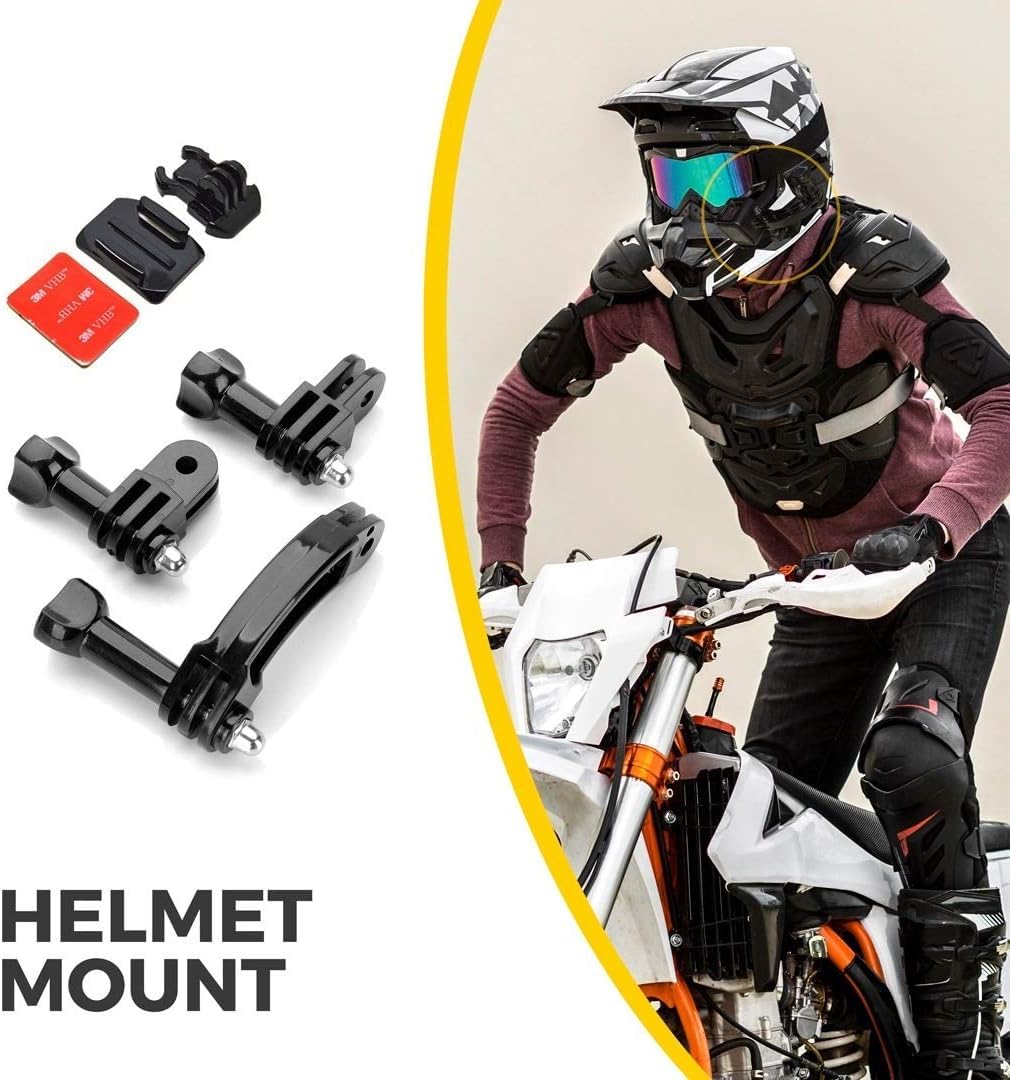 Helmet Gopro Mount SOONSUN 3-Way GoPro Extension Arm Adjustable