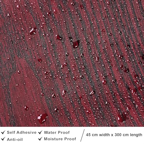 Image of Self Adhesive Decorative Peel Stick Waterproof Wooden Door Wallpaper Wall Decor Removable Wall Sticker for Living Room Hall Decoration PVC Vinyl DIY 45x304cm