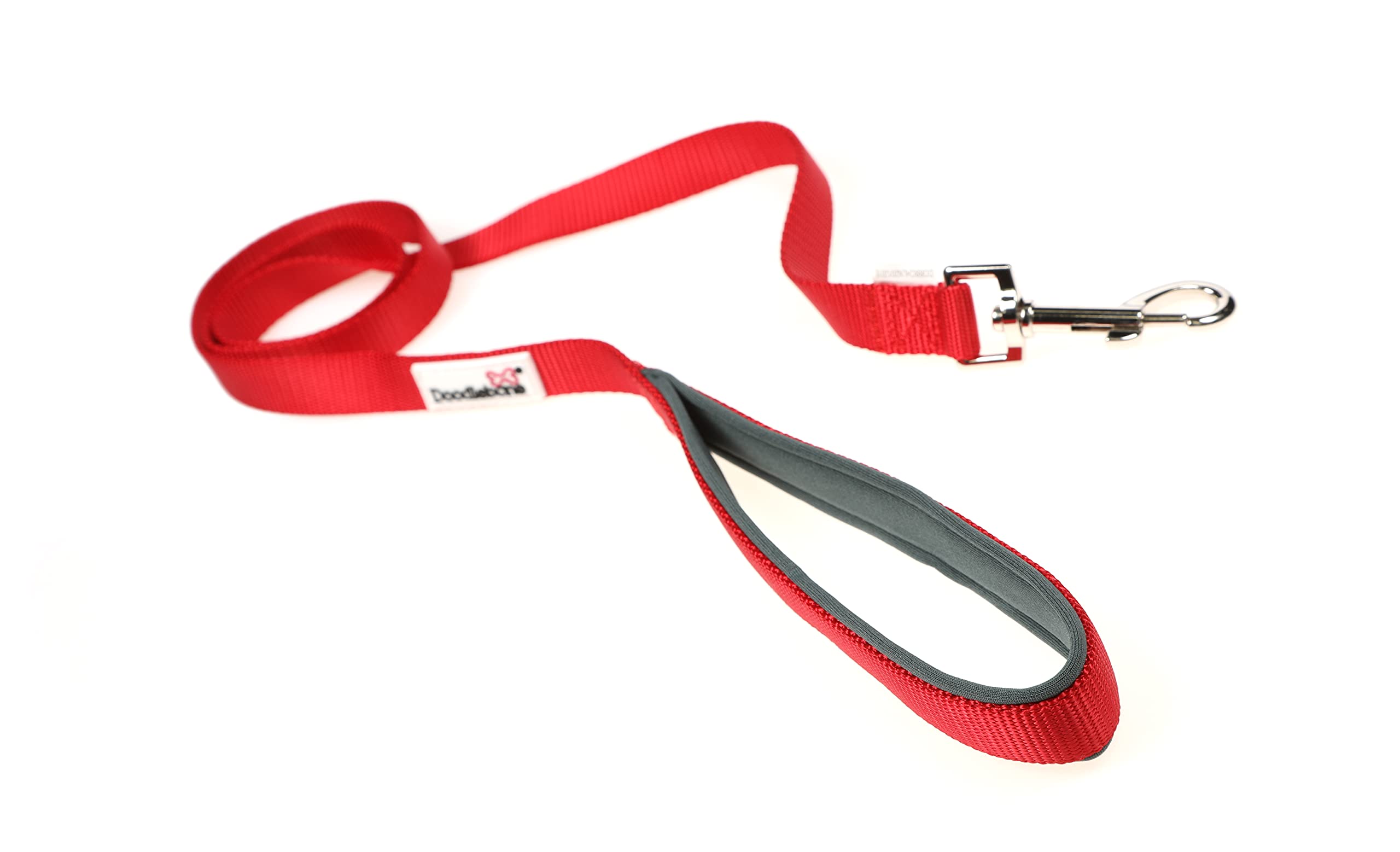 Doodlebone - Padded Dog Lead - Comfortable Dog Leash with Soft Neoprene Padded Handle, Strong Clip, 120cm Length, Machine Washable for Everyday Walks & Training - 15mm - Ruby โ image 1