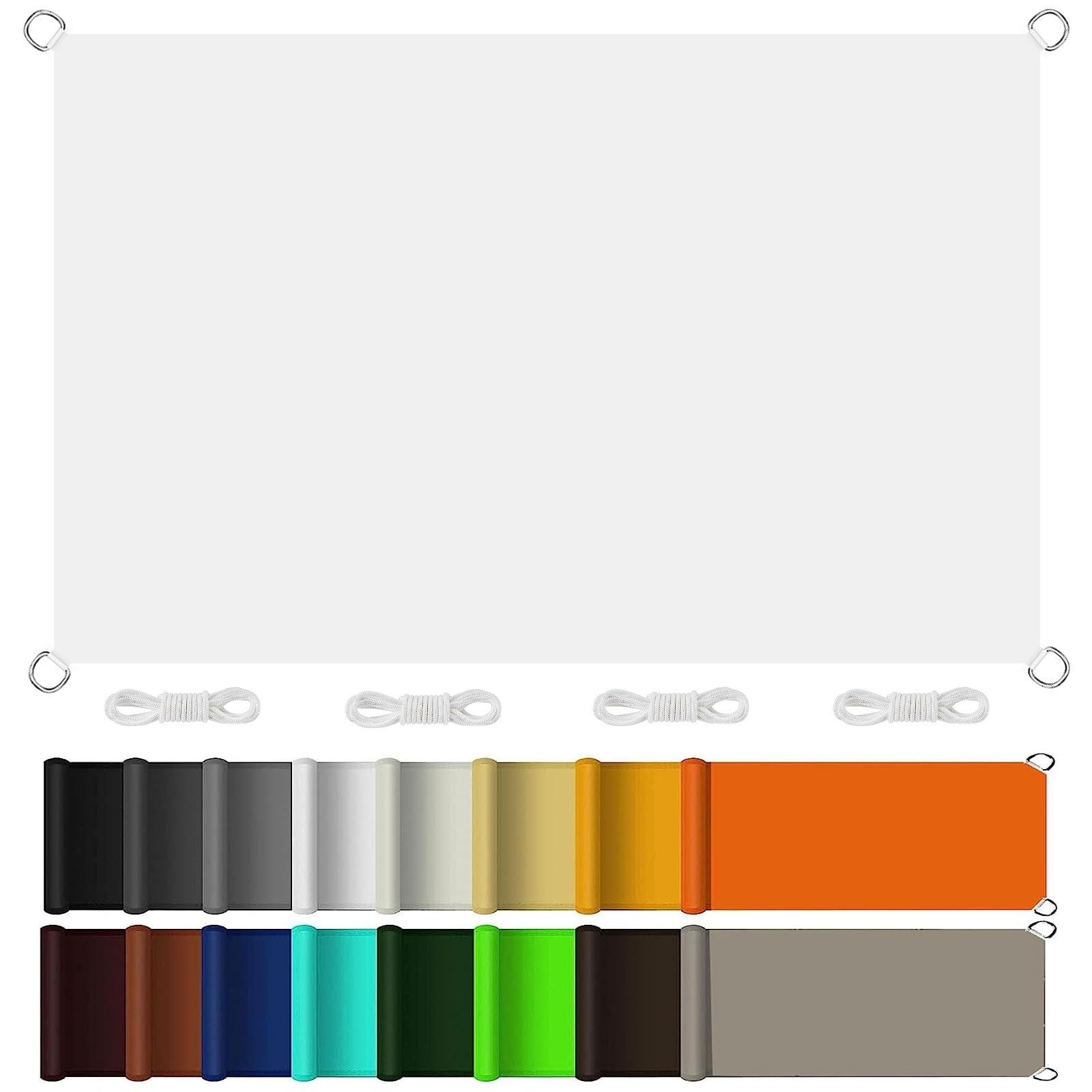 Tissu d'ombrage extérieur blanc de 3x4.5 m pour jardin et balcon