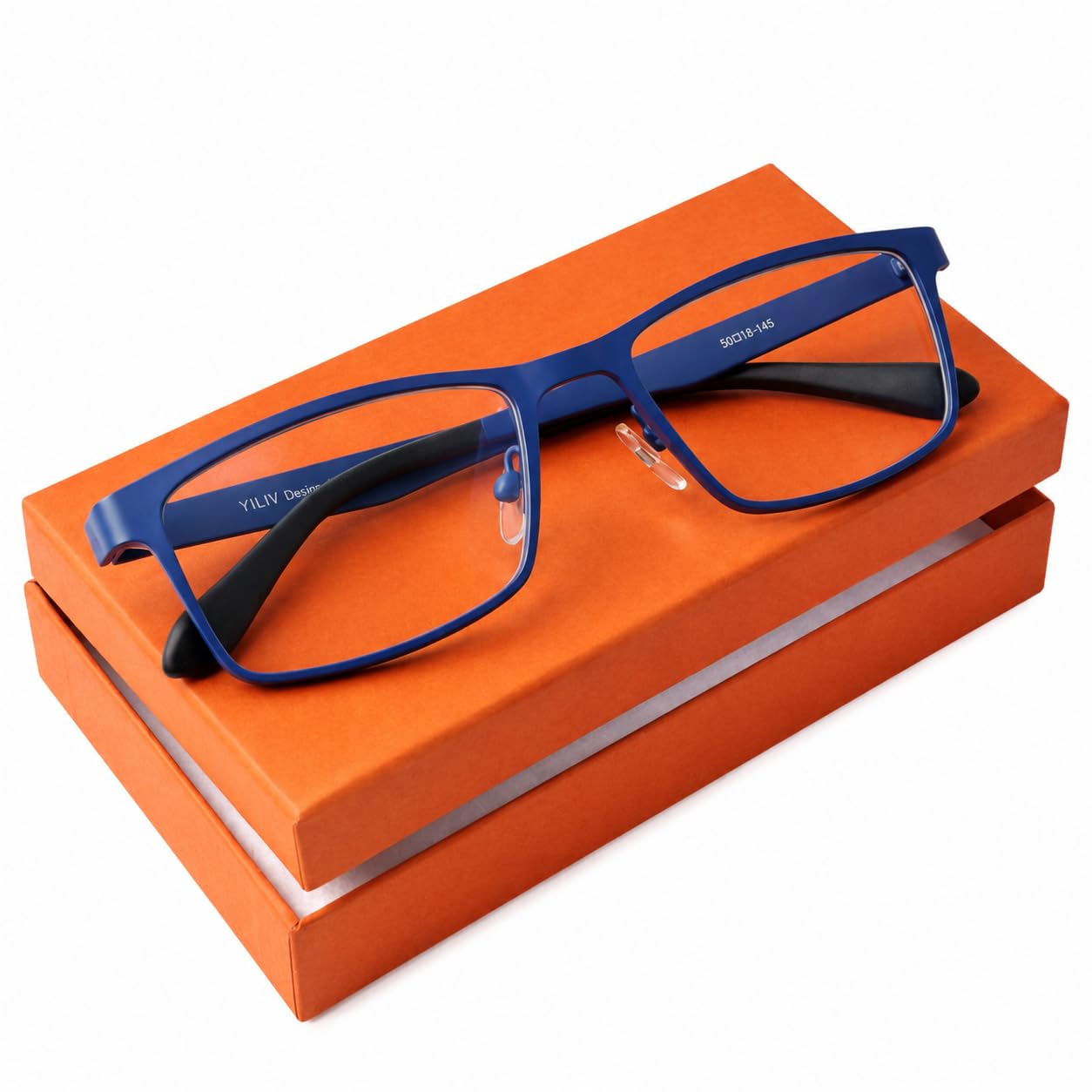 SILAC - Gafas de Lectura para Hombre y Mujer – Blue Metal 7306 – Montura Rectangular Azul Mate Ligera sin Níquel – Gafas Presbicia Dioptrías +1.00 a +3.50