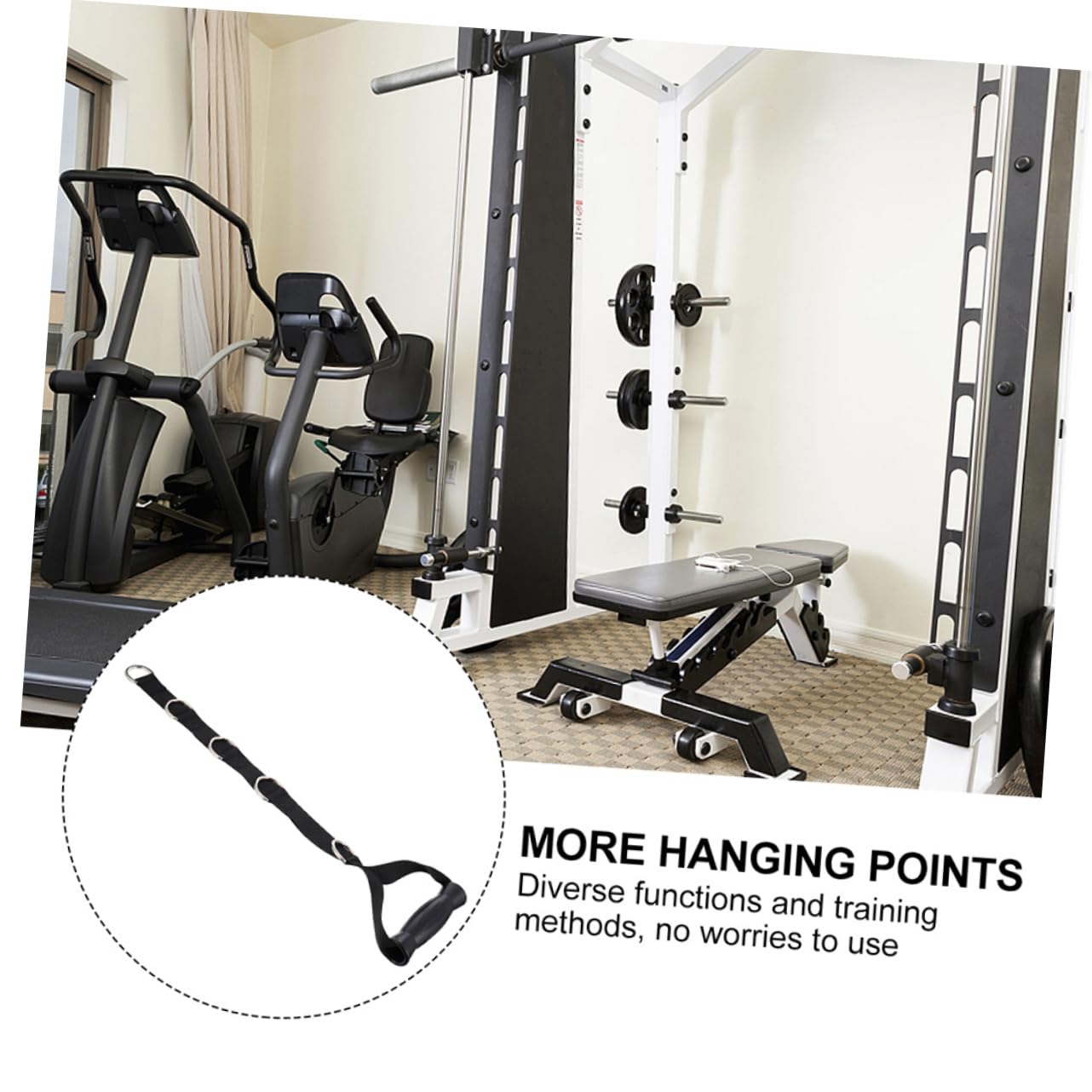 Correa de Asa 10 Anillos en D para Fitness Negra 2 Uds