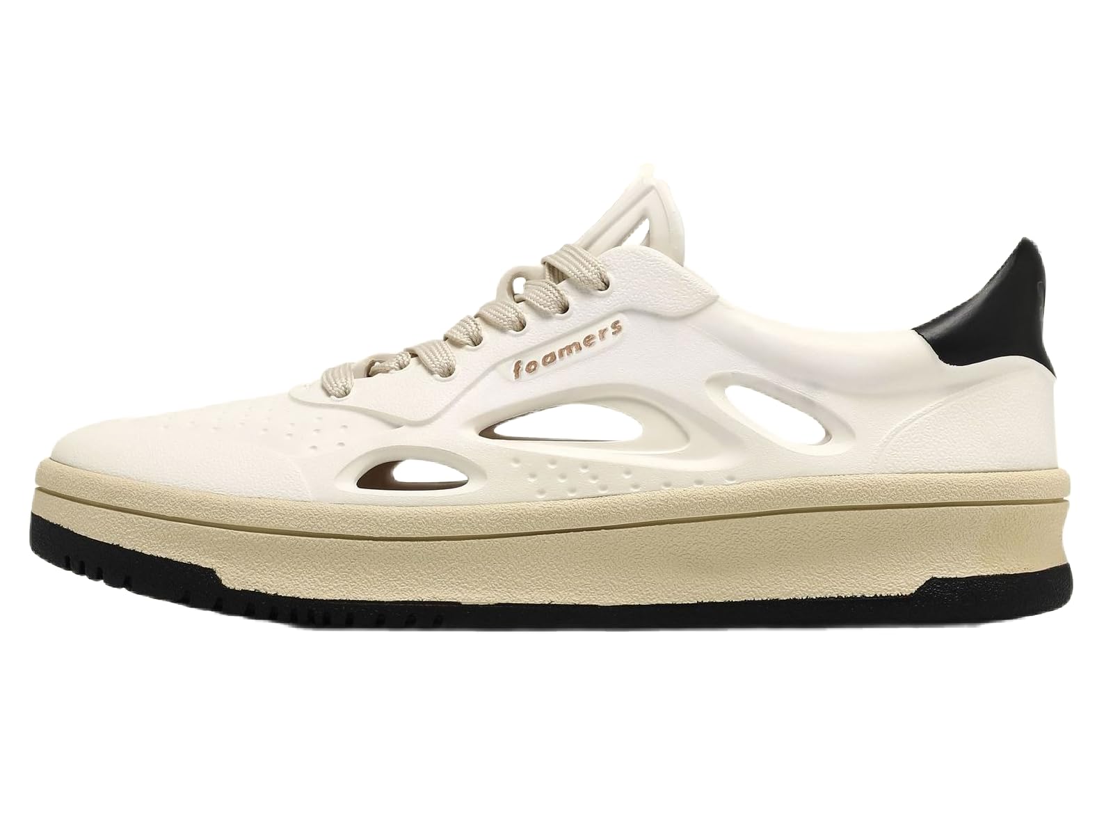 FOAMERS EVA/R05 - Zuecos de goma EVA - Elegantes, Casual, Unisex (White/Black)