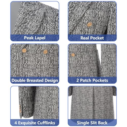 Mens Casual Blazer Coats Wool Blend Men Trench Coat Jacket Double Breasted Classic Warm Men's Sport Coats4