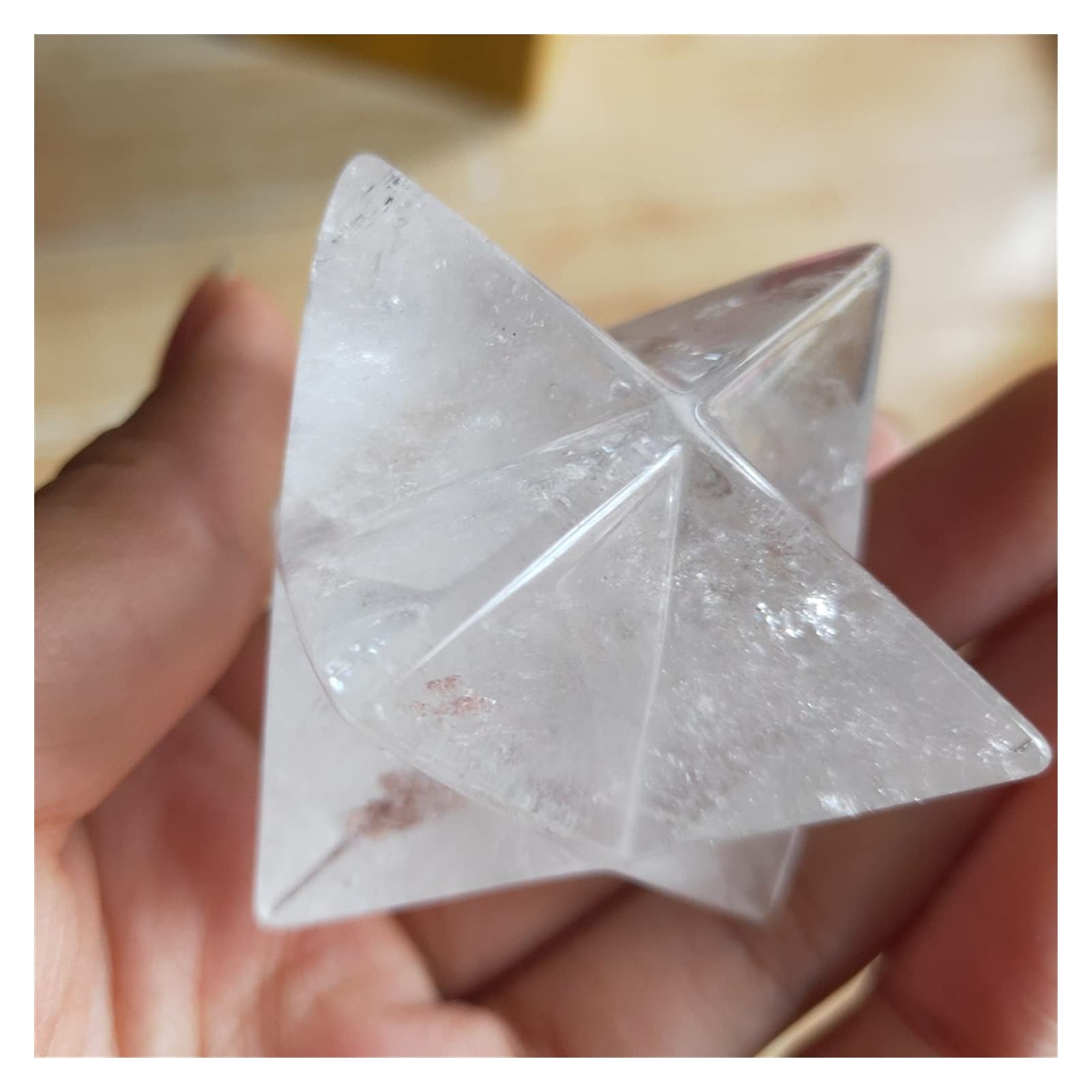 5 cm Natürlicher klarer Kristall Merkaba Pendel Kristallsteine ​​Merkaba Sterne Anhänger Schmuck Halskette Mineralien Voller Textur