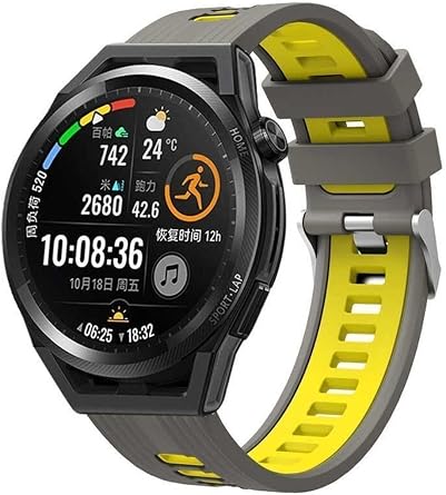 Amazfit GTR 2, GTR 2e, GTR 47mm ile Uyumlu 22mm Premium Sportive Kordon, Gri/Sar
