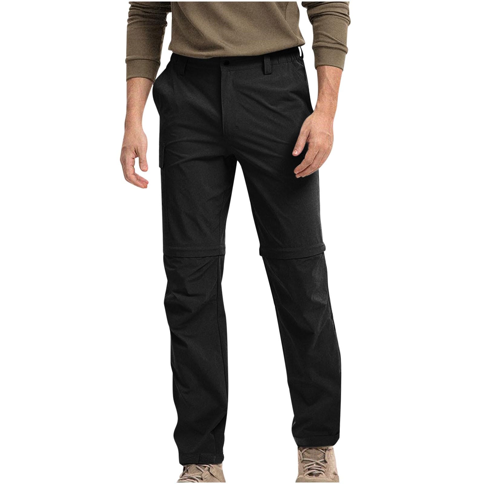 Pantaloni da trekking da uomo, con zip off, pantaloni cargo da uomo, lunghi 2 in 1, da trekking, con tasche multiple, funzionali, ad asciugatura rapida, per il tempo libero