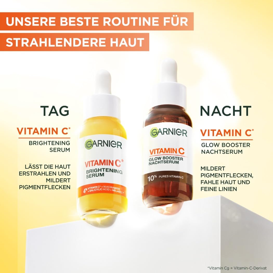 Garnier SkinActive Coffret Max Glow Booster Set Vitamin C Serum Augenpflege Nachtserum