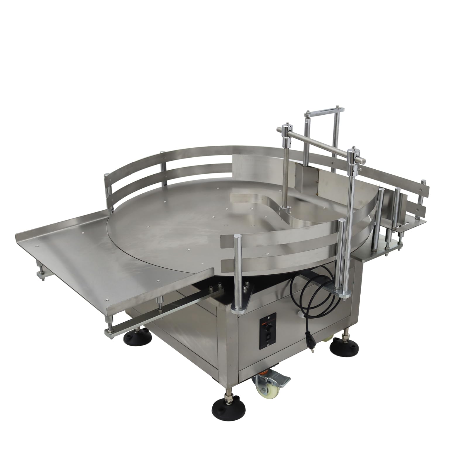 HayWHNKN Desktop Bottle Unscrambler Distributing Machine Automatic Bottle Transfer Conveyor Distributing Machine Round Accumulation Table Bottle Turn Table Rotary 31.5inch