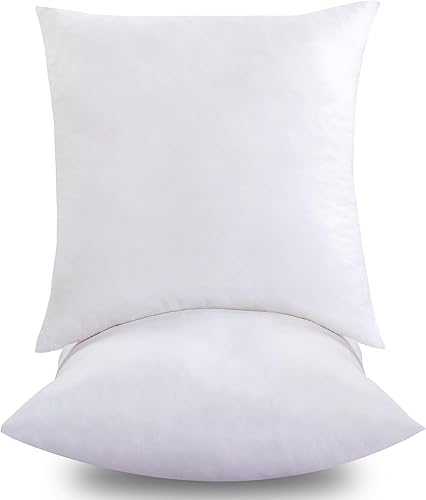 ROYALE LINENS Paquete de 2 rellenos de almohada de 14 x 14 pulgadas, almohada cuadrada, almohada para cama y sofá, inserto de almohada para sofá,