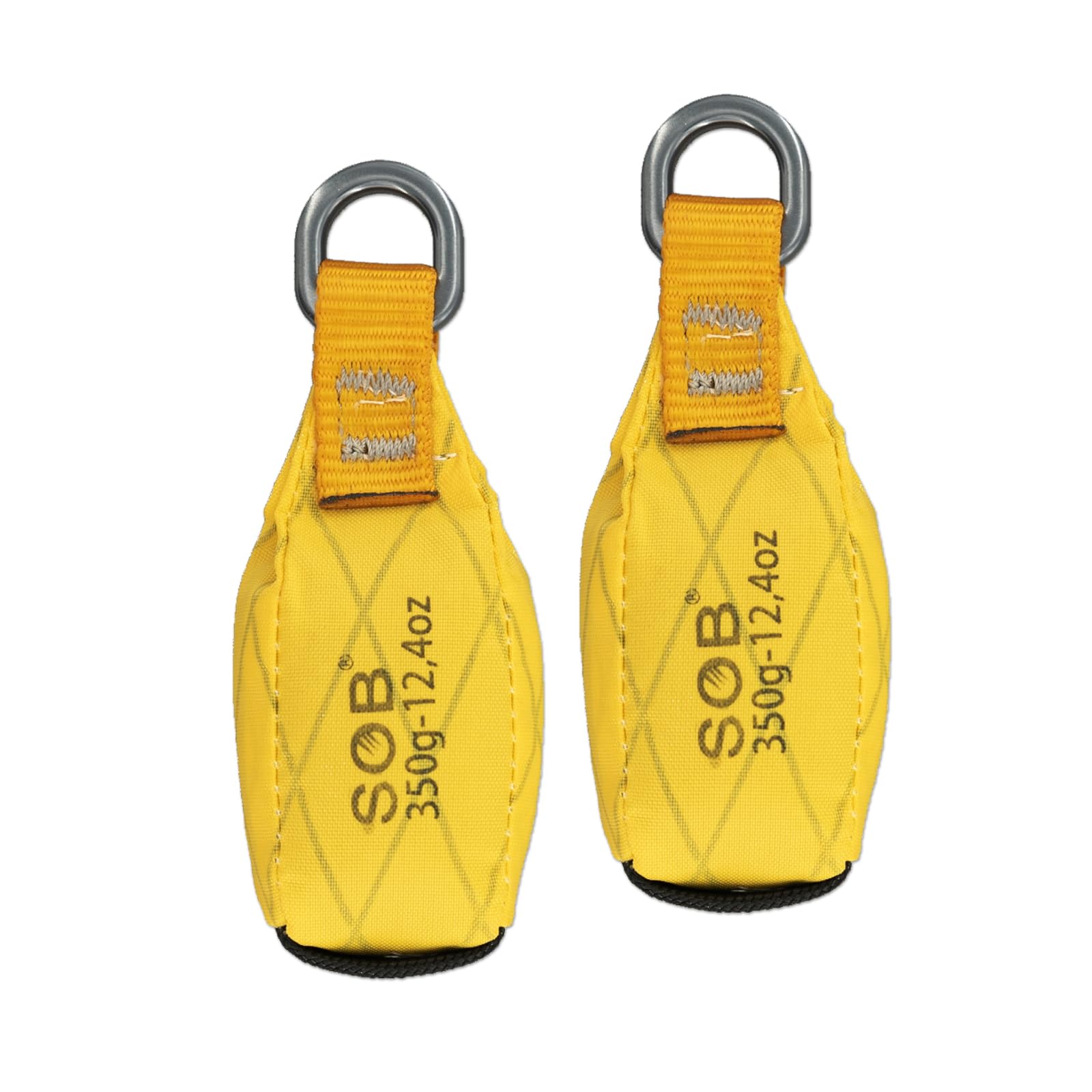 SOB Outdoor Throw Weight Bag, Arborist's Rope Throwing Bag with D-Ring, Multipurpose Rock Climbing Sandbag for Tree Rock Climbing (Yellow, 12.4 OZ)