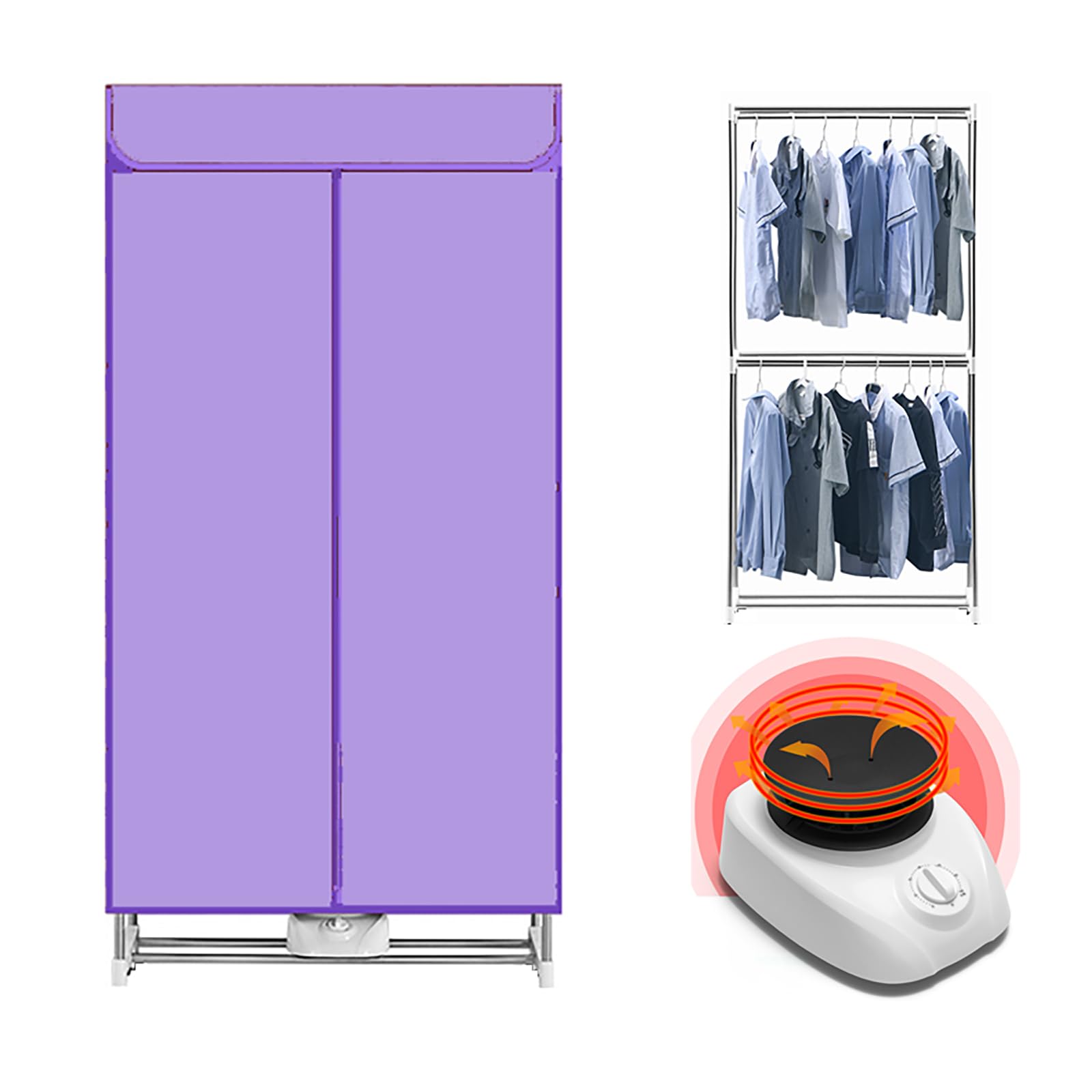 Secadoras portatiles, Mini secadora de ropa portatil, Secadora bomba de calor, Tendederos electricos -EU plug(1000W)