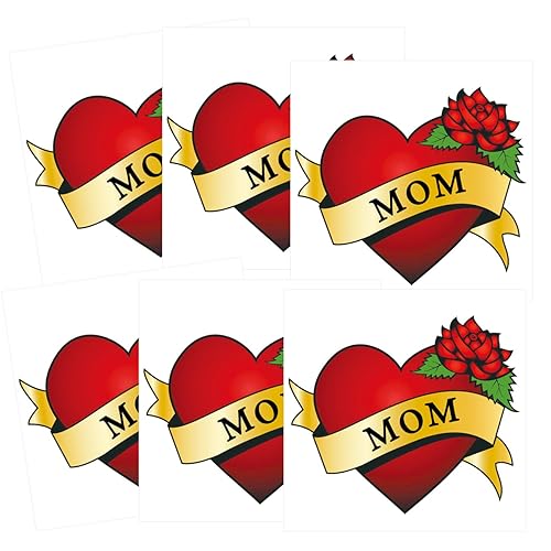 Miniatura 6 de Tatuaje de corazón de Chucky de 6 hojas para novia de Chucky Heart Tatuajes temporales para adultos y niños, fiestas de disfraces de Halloween para