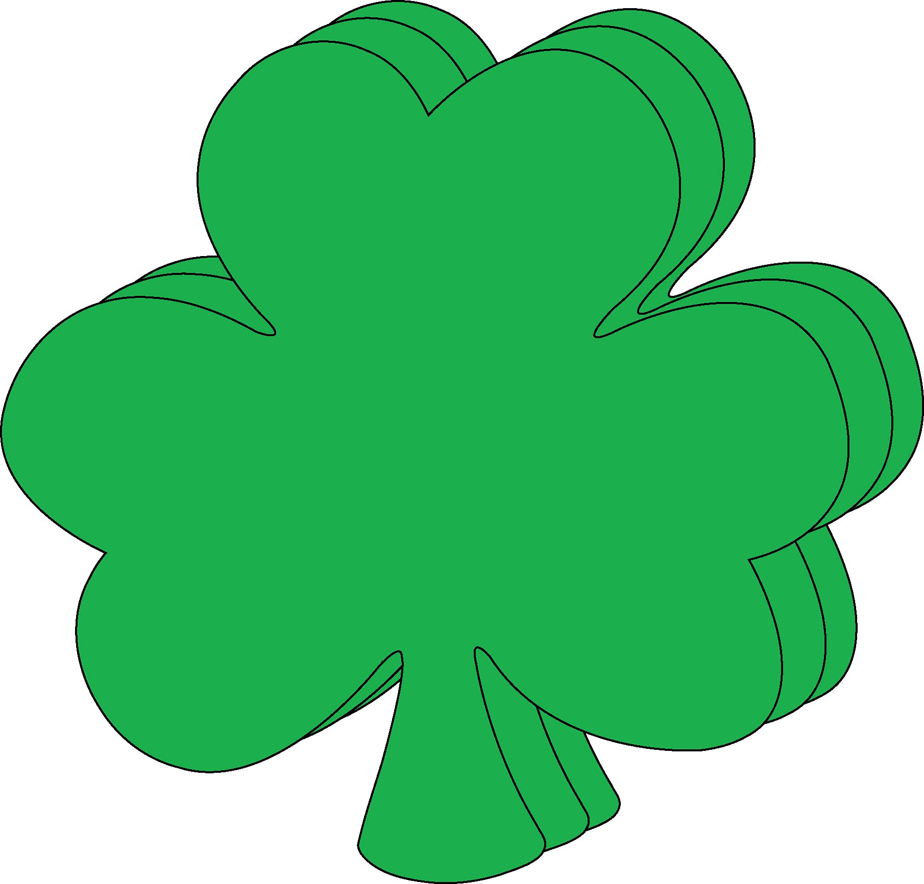 SHAPES ETC. 31 Pcs Shamrock Large Single Color Creative Cut-Outs 5.5 inch Classroom Bulletin Board Decorations Kids’ Irish Crafts St. Patrick's Day