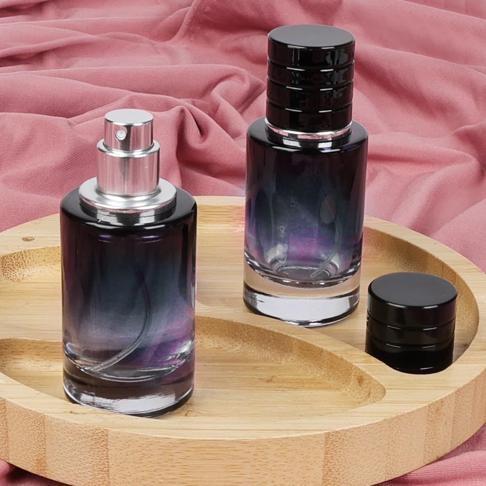 LOPHE Atomizador Perfume, 3 Pcs Frasco Perfume de Vidrio, Recargable, Bote de Perfume Portátil con Accesorios, Pulverizador Perfumer sin Fugas, Contenedor de Colonia para Viaje 30ML (Azul)