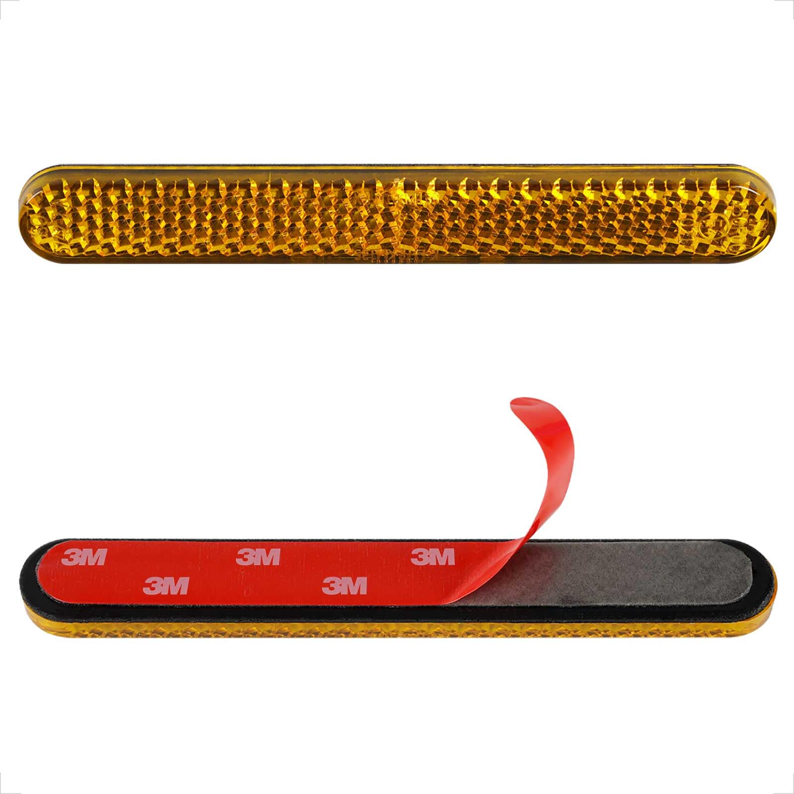 evermotor 2 Stück Mini 100 X 13 X 7 mm Motorrad Fahrrad E4 Reflektor Gelb hinten Selbstklebend Rückstrahler Katzenauge Multifunktional Scooter e-geprüft