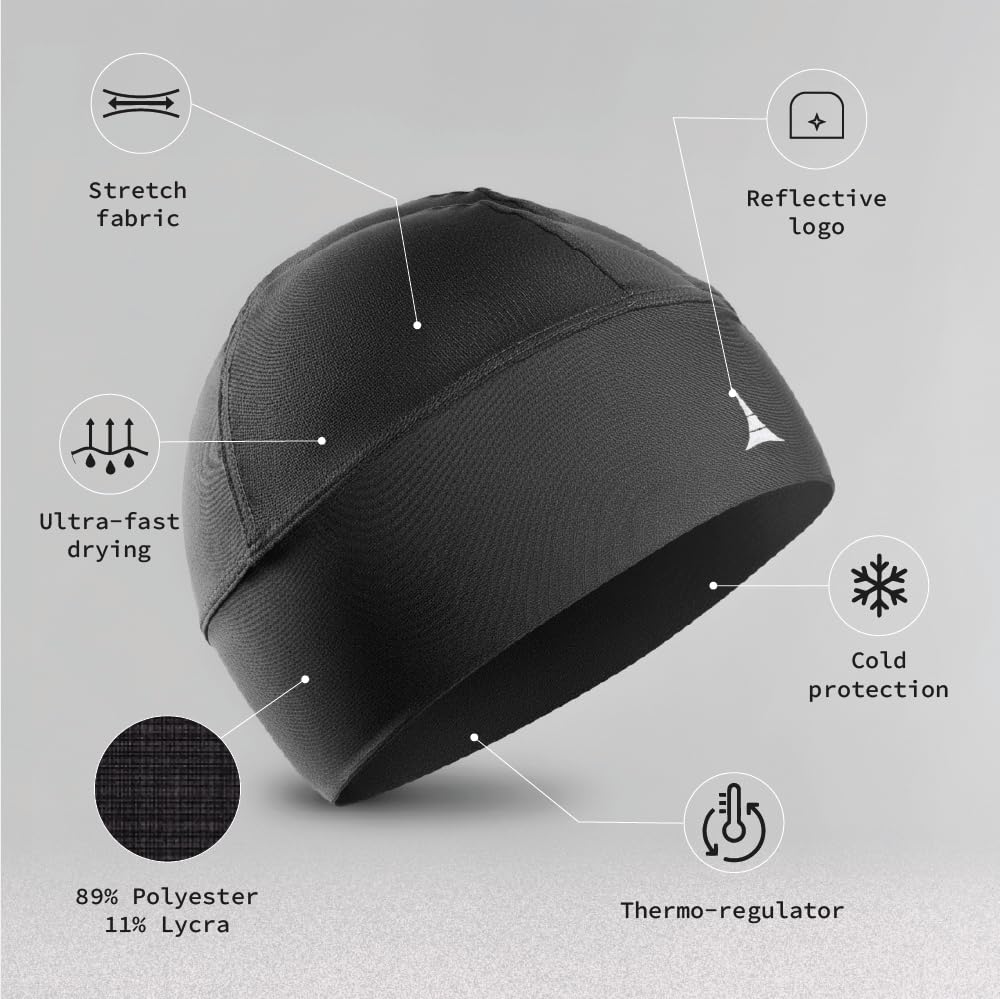 Czapka pod kask z odprowadzaniem potu. Doskonałe pozbywanie się wilgoci. Pasuje pod hełm