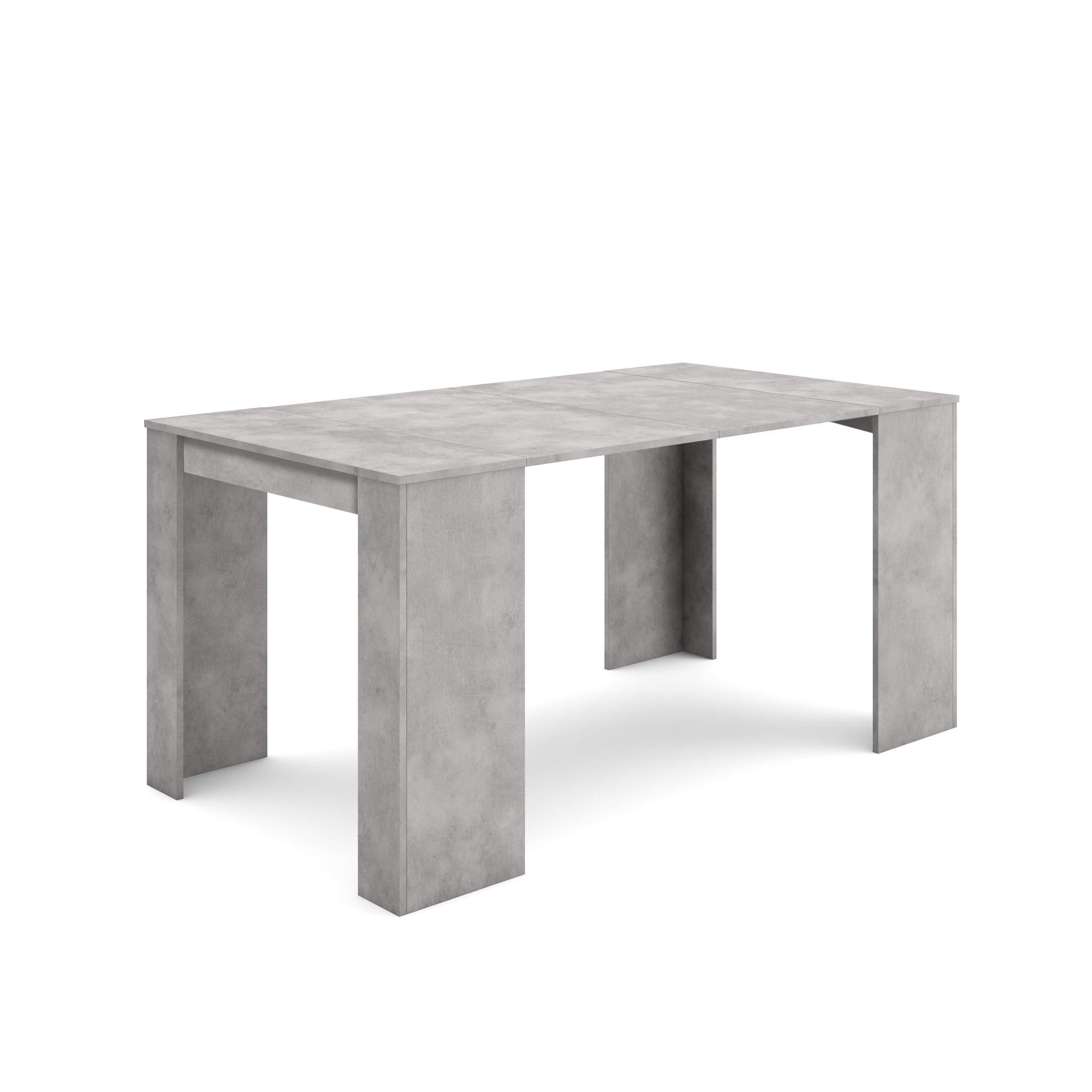 Skraut Home | Extendable Console Table | Folding Dining Table | 160 | For 8 diners | Folding table | Modern Style | Concrete