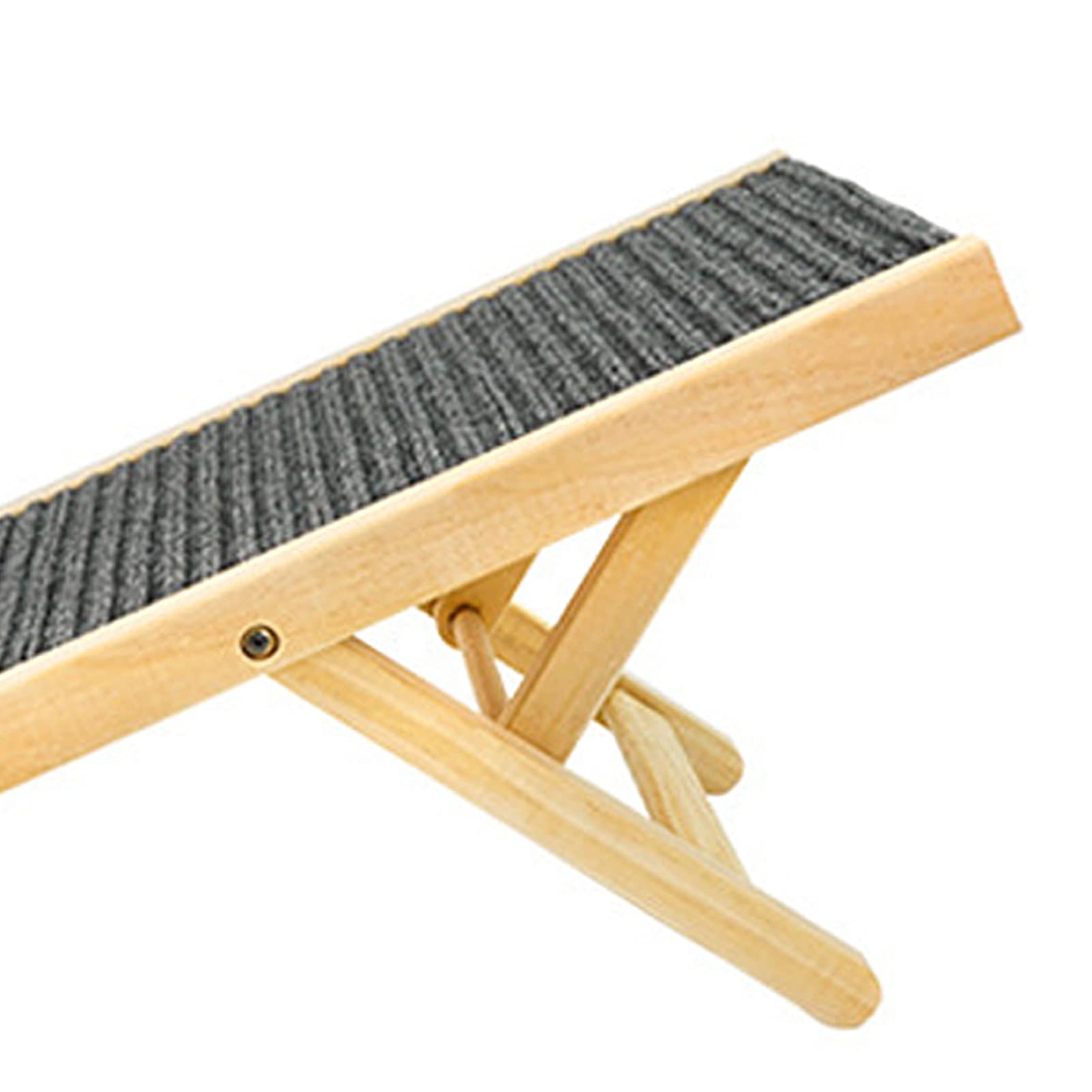 Alomejor Rampa de Madera para Perros, Escalera Plegable para Subir Mascotas, Resistente Al Deslizamiento, Ajustable, para sofá Cama, Coche, Material de Primera Calidad, Estructura Estable para