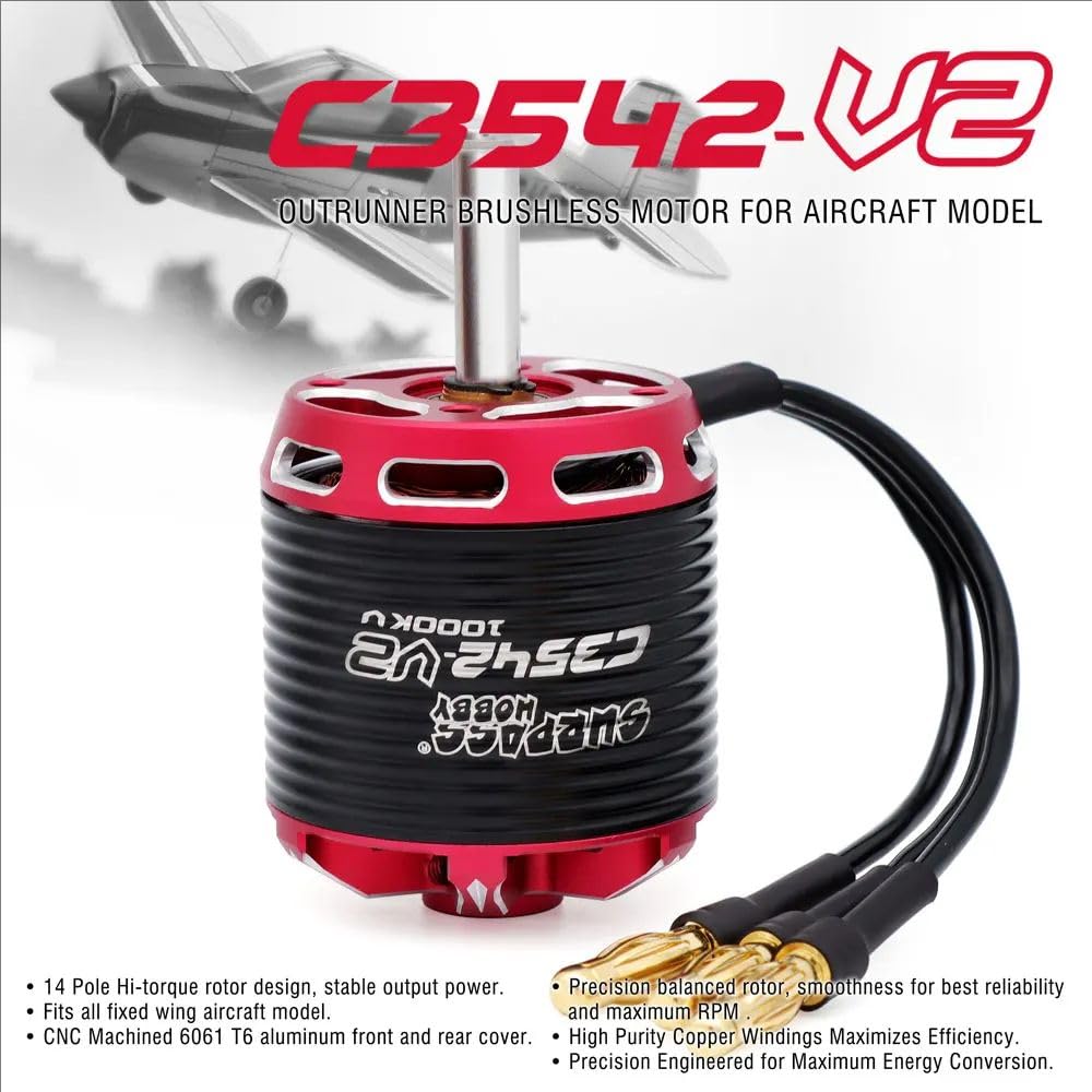14 biegunów C3542 V2 1000/1250/1450KV Outrunner bezszczotkowy silnik Flier 50A ESC do modelu samolotu RC ze stałym skrzydłem (1000KV + Flier 50A)