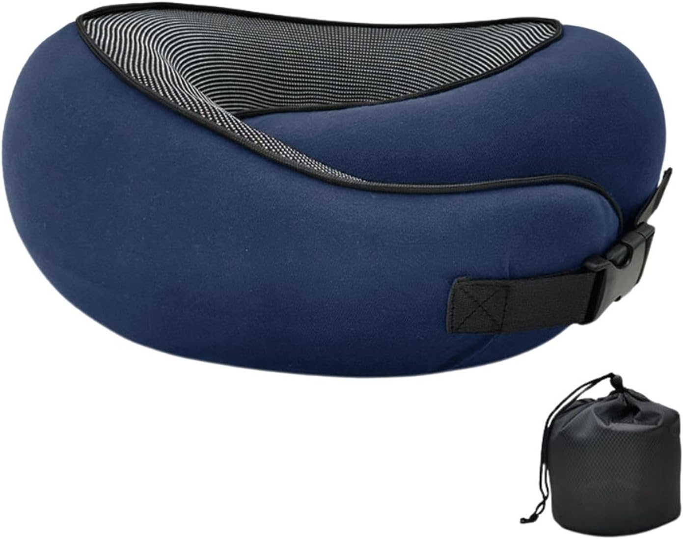 crazy bean Oreiller de Voyage avec Soutien Cervical Coussin Cervical Réglable en Mousse à Mémoire de Forme Ultra Léger et Portable Idéal pour Les Voyagesse Reposer à la Maison Marine