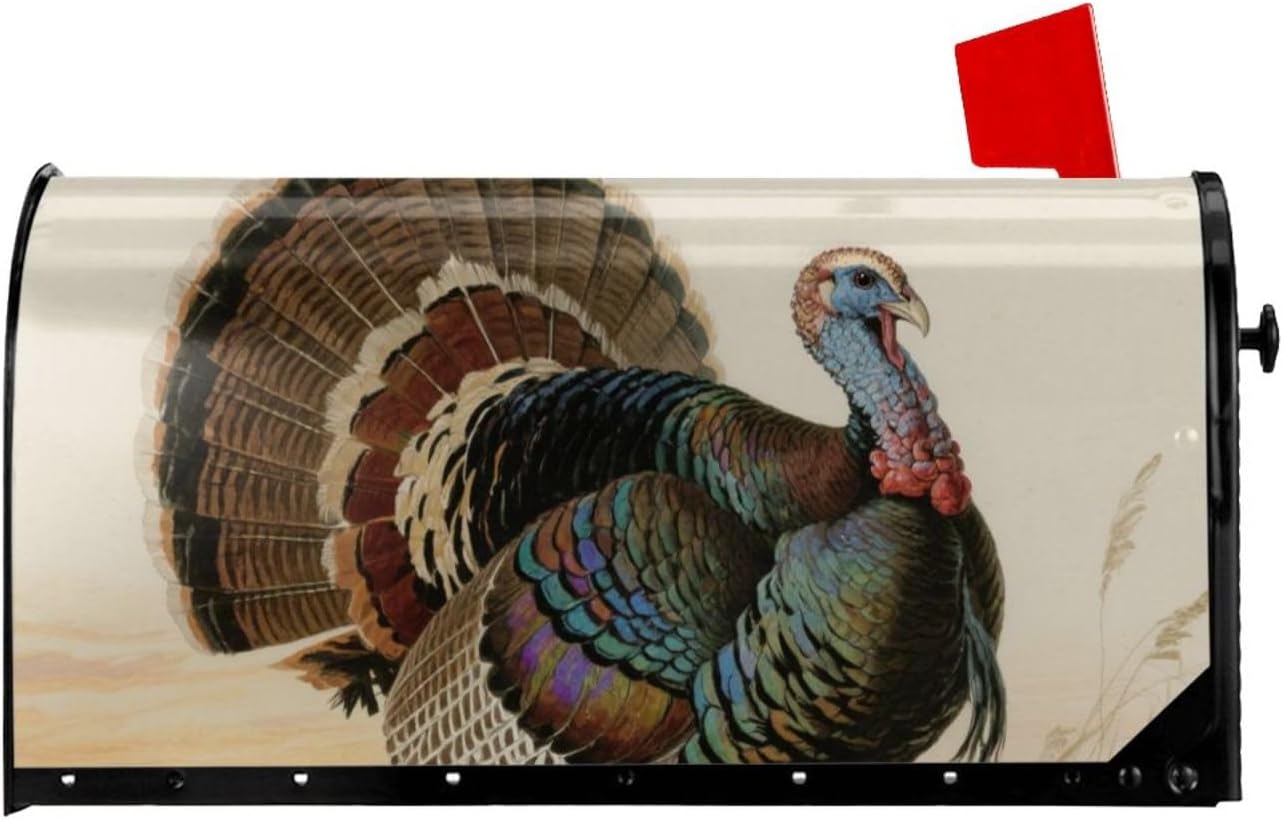 Wild Turkey 21x18 Inch Magnetic Mailbox Cover: Weatherproof, Reusable, Easy-Attach | All-Weather Durable, Vibrant Outdoor Decor for Curb Appeal – Ideal for Seasonal & Daily Use