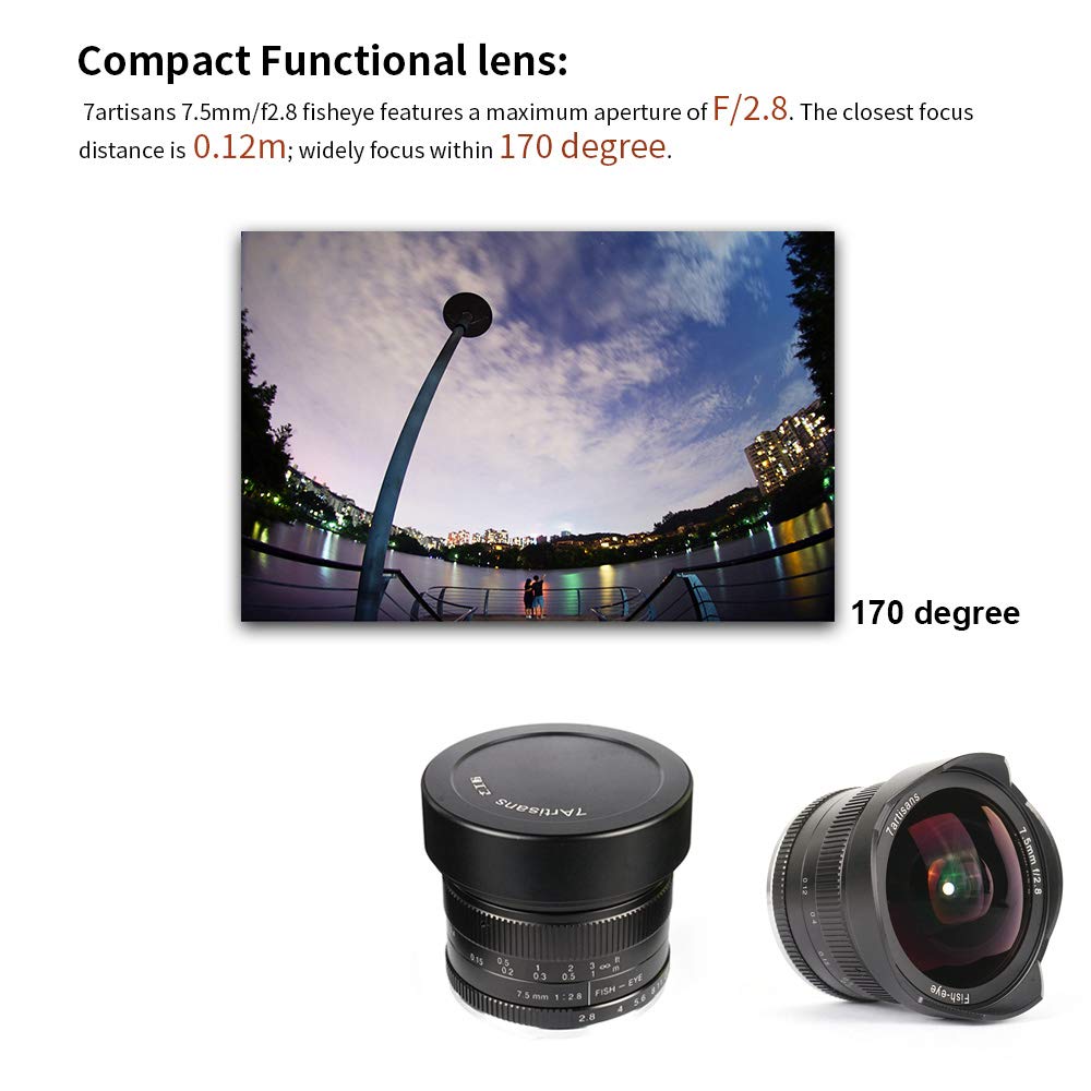 Amazon | 7artisans 7.5mm f2.8 魚眼レンズ カメラ交換レズ 手動
