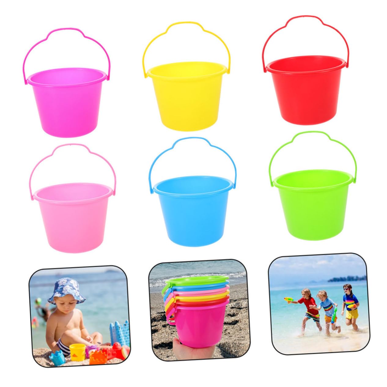 Secchiello Mare Ragazzo Ragazza Set 12 Pezzi Abs per Giochi Spiaggia