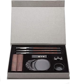 Chinese Calligraphy Brush,Brush pens,Chinese Calligraphy Set - Ink Stone + Writing and Painting Brush + Ink Block + Paperweights + Pen Rack + Water Bowl for Calligraphy Beginners