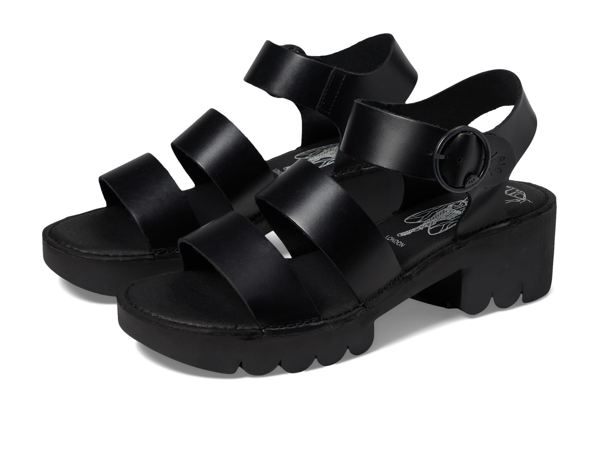 Fly London Women's EGLY520FLY Sandal, Black, 5 UK