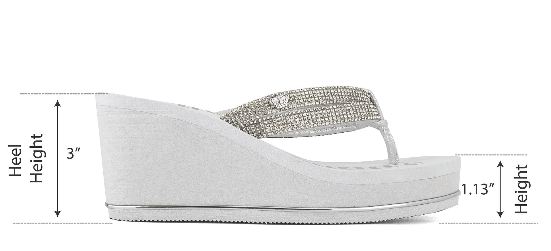 Juicy Couture Sandalias de plataforma de cuña: sandalias de playa suaves de alta moda, estilo tanga