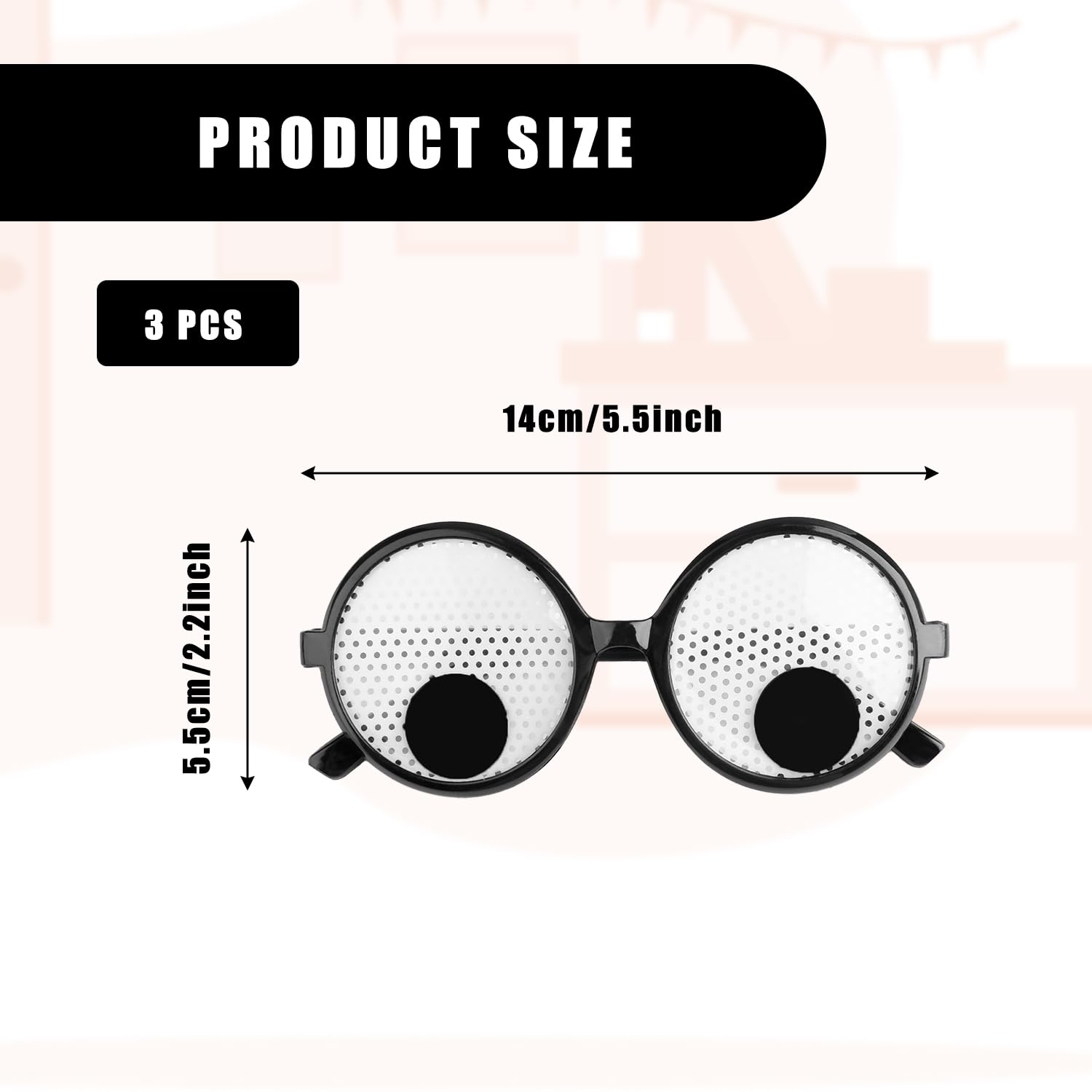 Bojueshaw 3PCS Rotating Eyeball Glasses - Image 2