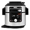 Ninja Foodi MAX 15-in-1 SmartLid Multi-Cooker 7.5L with Digital Probe, Electric Pressure Cooker & Air Fryer, Slow Cook and more, Cooks 6 Portions, Stainless Steel/Black OL750UK