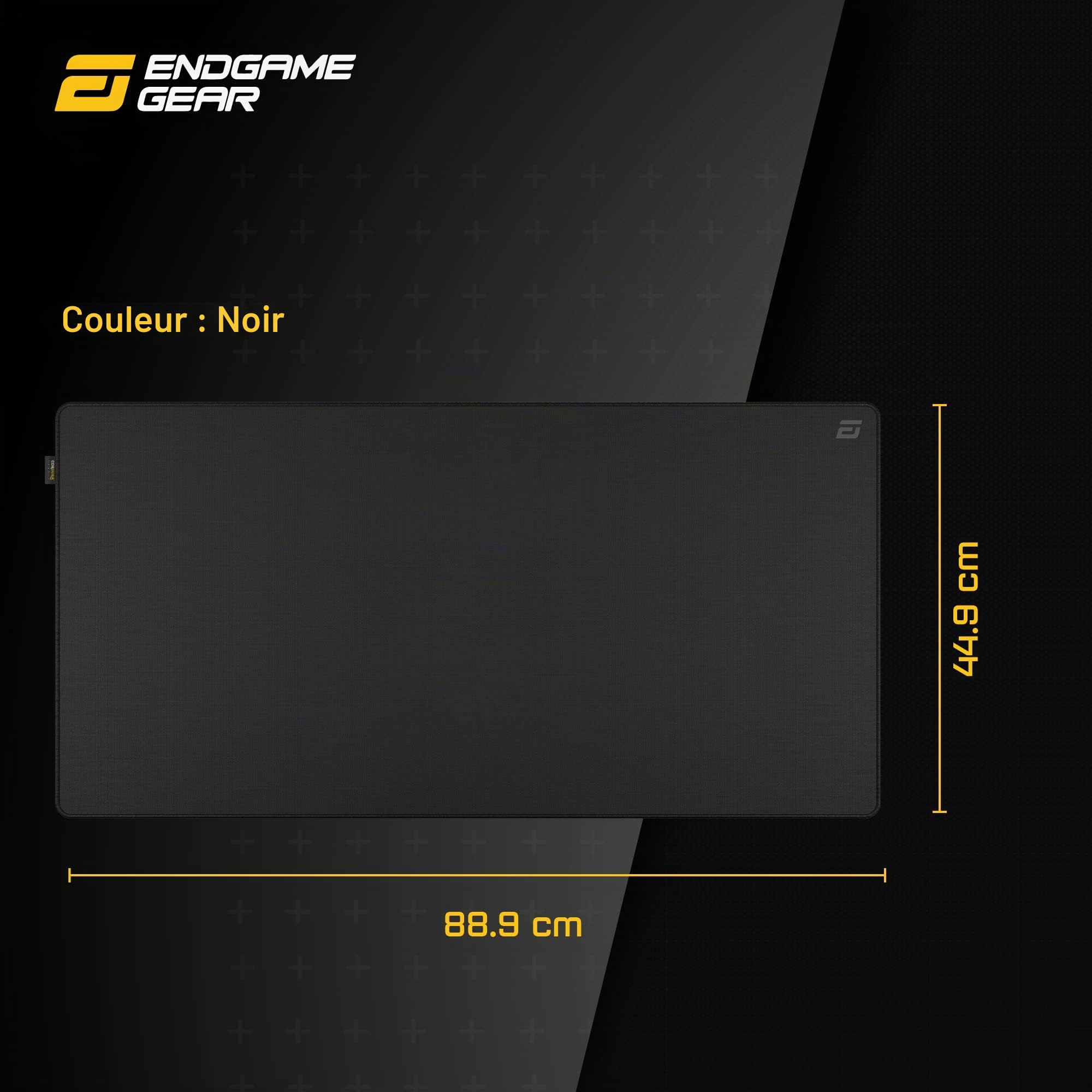 ENDGAME GEAR MPC890 Cordura® Tapis de Souris de Gaming pour Pc – XL - 89 x 45 cm - Tapis Ordinateur- sous-Main de Bureau - Tissu Cordura® - Base en Gomme - Antidérapant- Stealth Edition – Noir