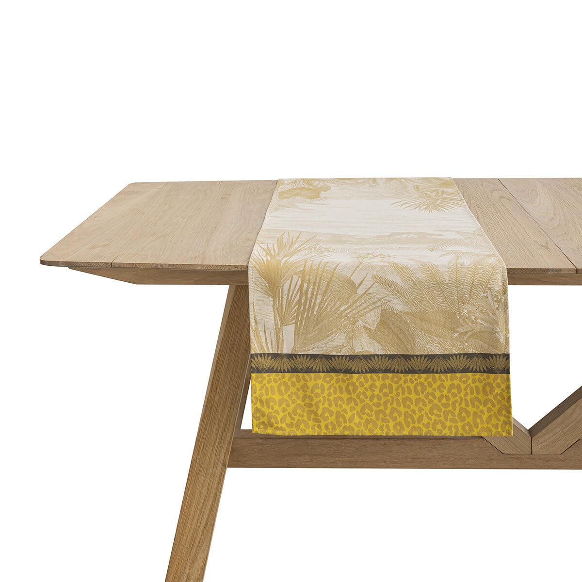 Le Jacquard Français Tischläufer Sinharâja Fauve 50x150 cm Baumwolle