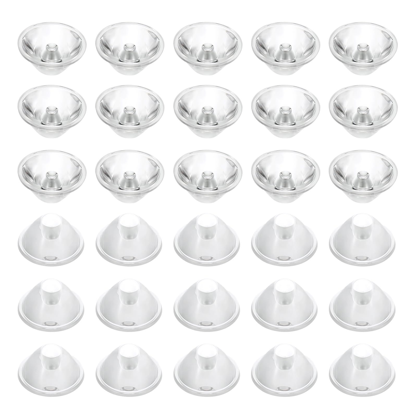 PATIKIL 10 Degree 20mm High Power LED Lens, 30 Pcs Clear Acrylic Optical PMMA Smooth Surface Lenses for 1W-5W LED Light Lamp Bulb Spotlight Panel