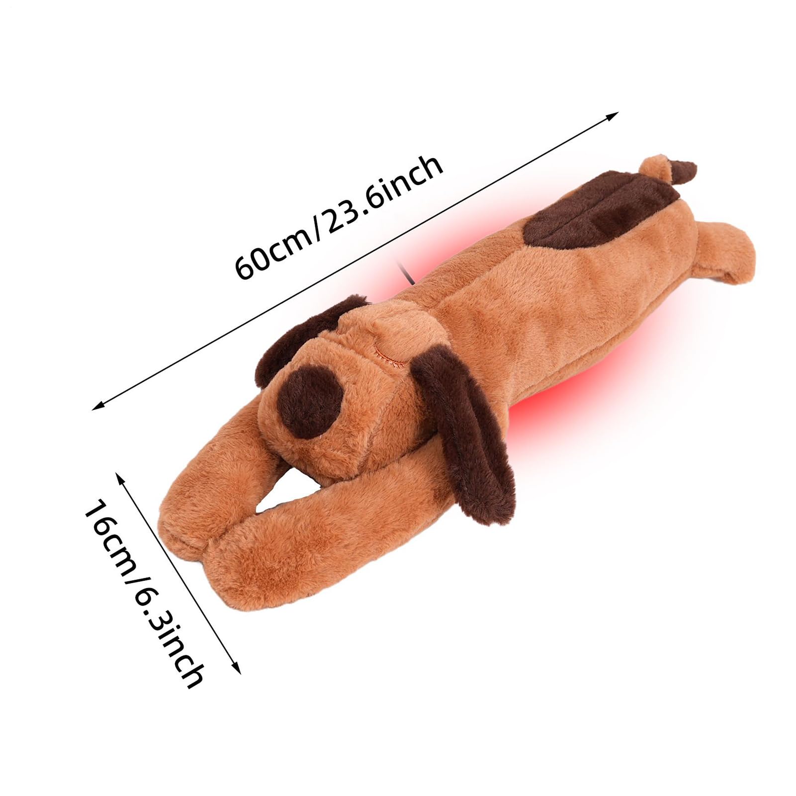 Cuscinetto Riscaldante Peluche Animale Elettrico USB Temperatura Regolabile | Calore Peluche per Cani Spegnimento Automatico Sicuro Morbido Caldo Bambini Adulti Ragazze Collo Schiena Spalle Pancia