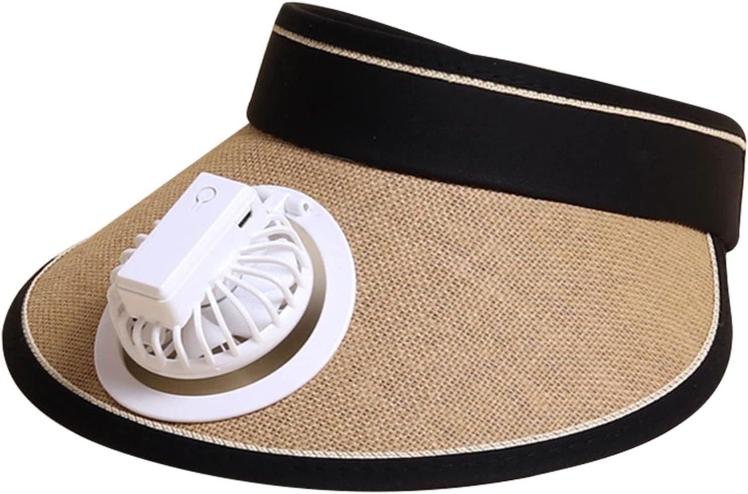KASTWAVESun Visor Hats with Fan, UPF 50+ Visor with Built-in Fan 2 in 1 Fan Visor Hat Outdoor Cooling Hat Portable Fan Hat Adjustable Visor Fan Sun Protection Hat with 3 Temp Modes for Women Travel