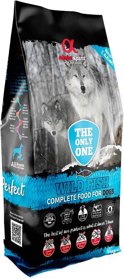 ALPHA The Only One Canine Adult Pescado 12KG, Negro, Mediano