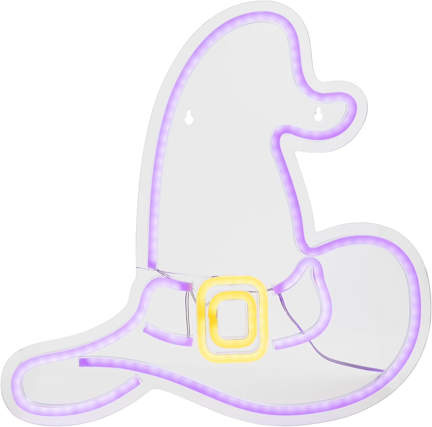 Northlight LED Witch Hat Neon Lighted Halloween Wall or Window Decoration - 15" - Purple