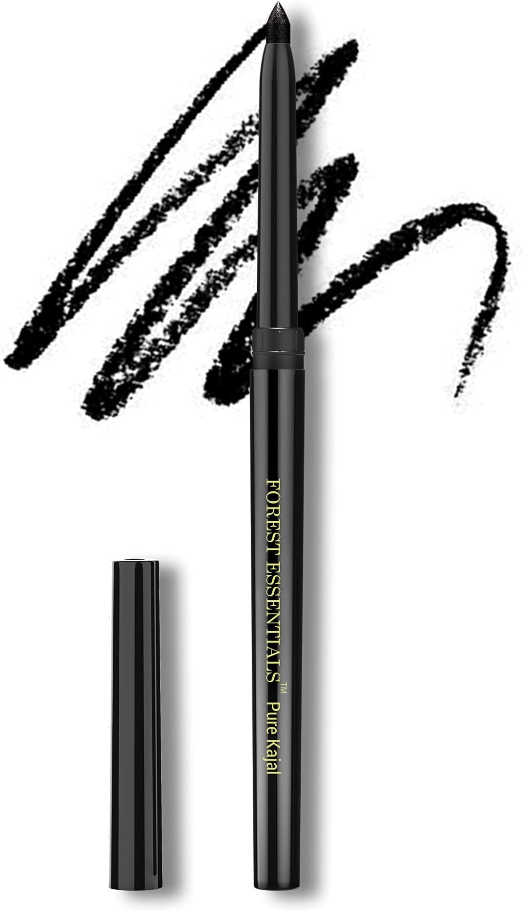 - Forest Essentials Gulaab Khaas Natural Kajal Charcoal Black | Made using a traditional method with Pure Ghee & Castor Oil | Intense Cooling Pigment | For Daily Use