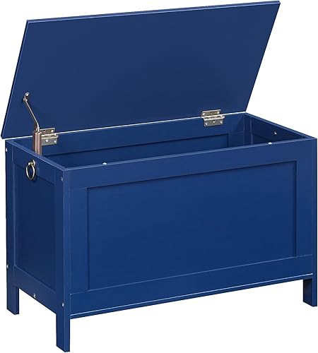 Miniatura 43 de HOOBRO Caja de juguetes, baúl de almacenamiento de aspecto de madera retro con bisagra de seguridad, banco de almacenamiento de entrada soporta 220