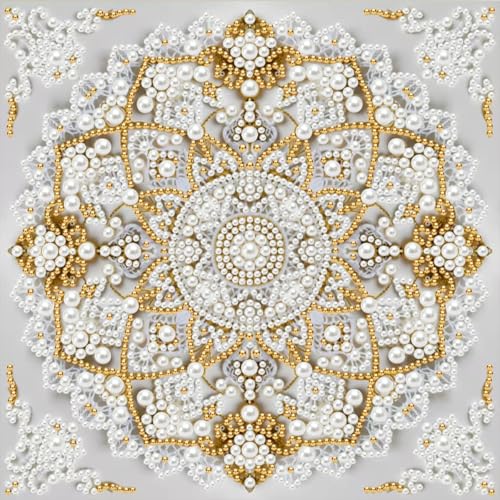 GEMFAMILY 5D Diamond Painting Kits for Adults,DIY Special Shaped Diamond Art Kit for Mandala,Pearl Diamond Dots Painting Crystal Rhinestone Gem Art for Home Wall Decor 11.8 X 11.8 Inch