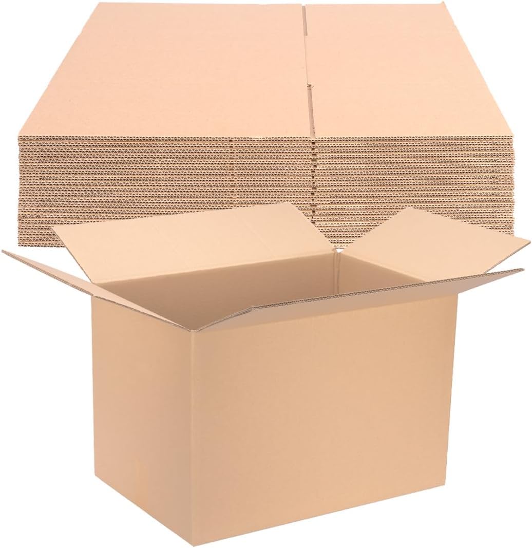 Versandkarton/Flaschenkarton/Faltkarton 2-wellig 248×223×265 mm (Innenmaß) – unbedruckt, braun – stabile Kartonage, stapelbar – 40 Stück