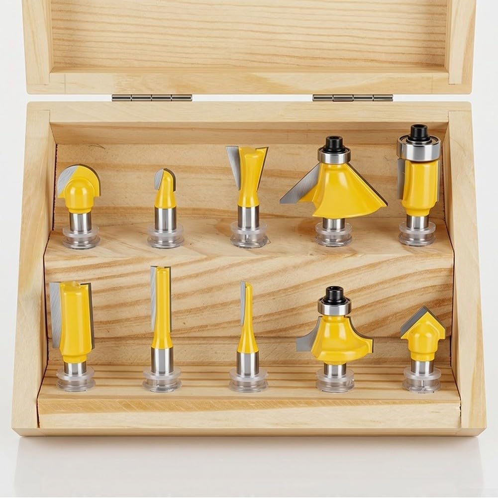 Set de 10 Fresas para Madera 6.35mm Carburo Set de 10 Fresas